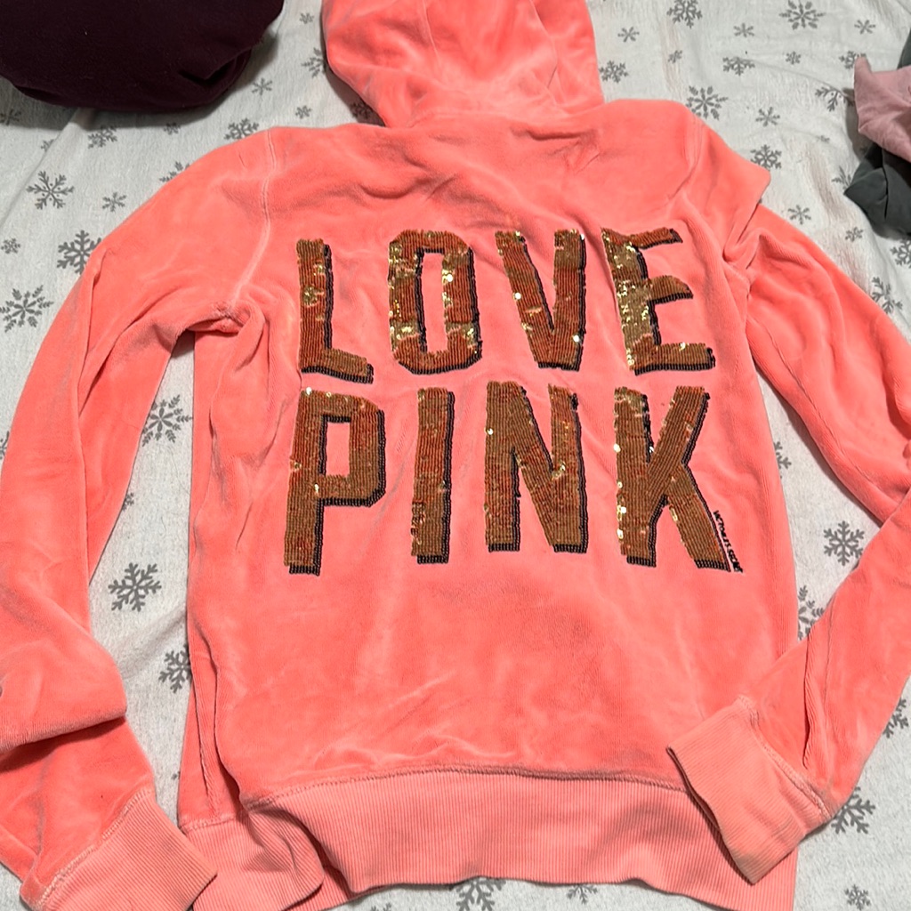 Pink Vintage Sequin Zip Up